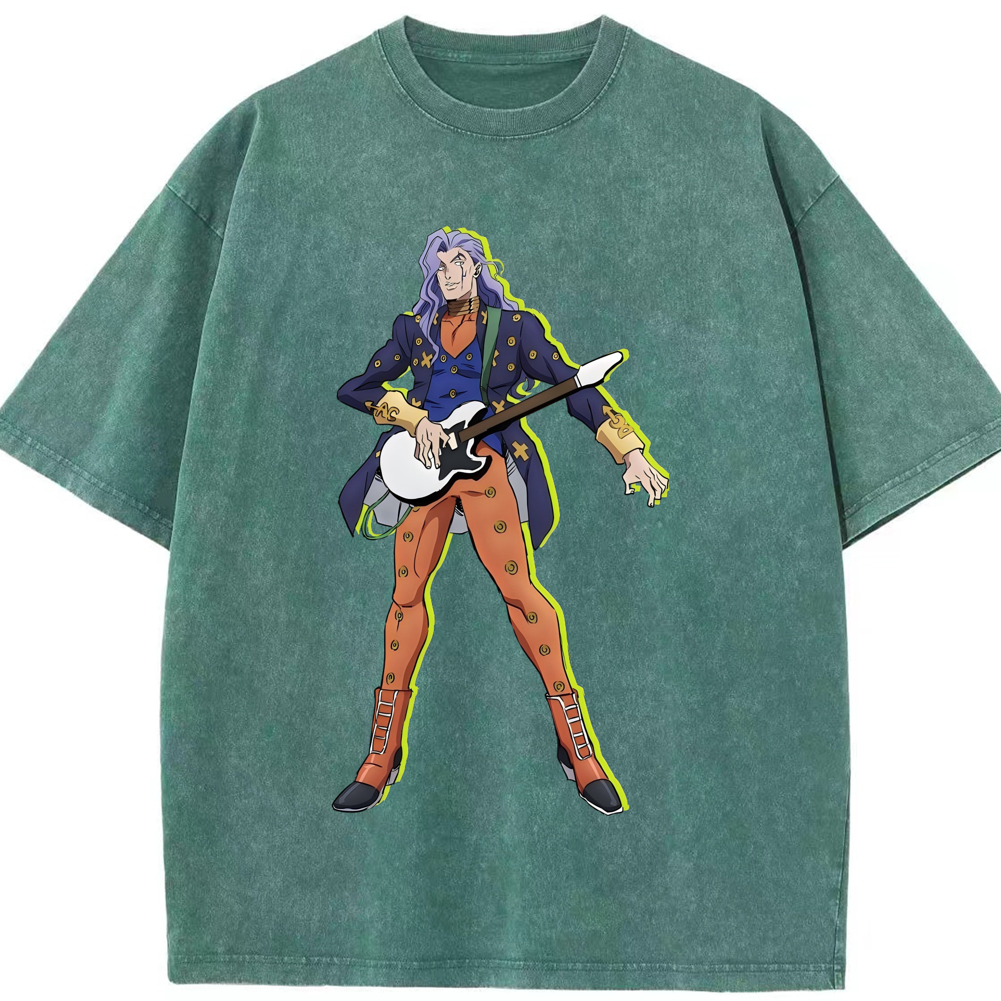 （画像用） ジョジョの奇妙な冒険 おといし あきら JoJo's Bizarre Adventure Akira Otoishi 綿100% ヴィンテージ風 半袖Tシャツ（フロントプリント）